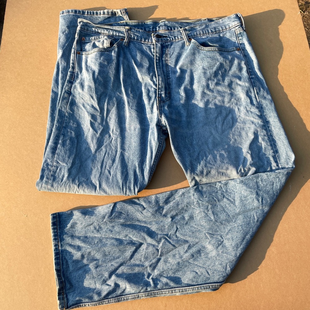 Levi's 505 Regular Fit Jeans Mens 38x32 Blue Casual Stretch Denim Cotton Blend